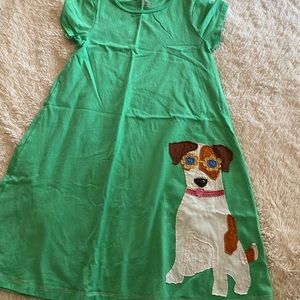 Mini Boden dress with dog appliqué